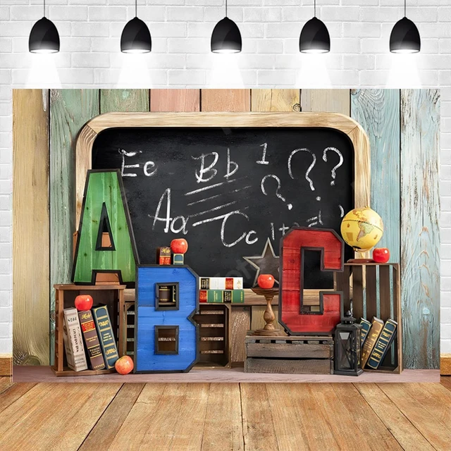 Back to School School Room Chalkboard Pencils Backdrops