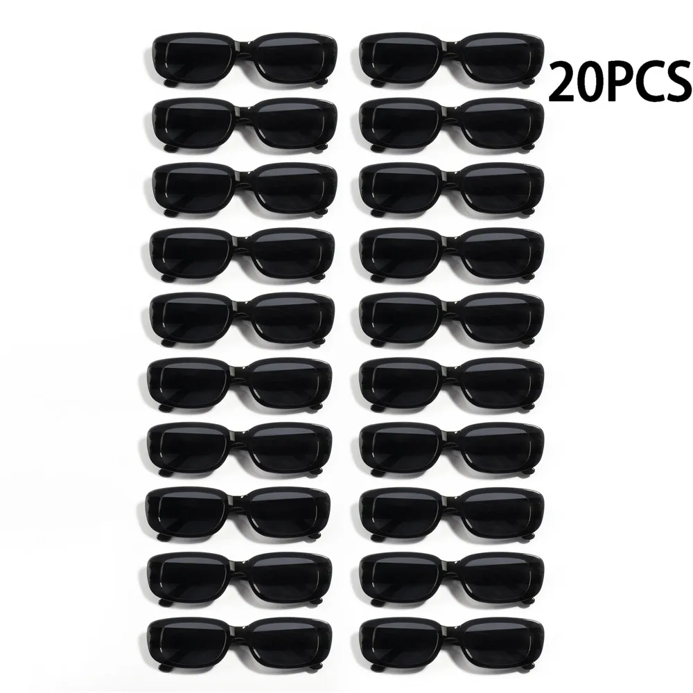 Vintage Square Sunglasses 20PCS Woman Small Rectangle Sun Glasses Female Gradient Clear Mirror Oculos De Sol