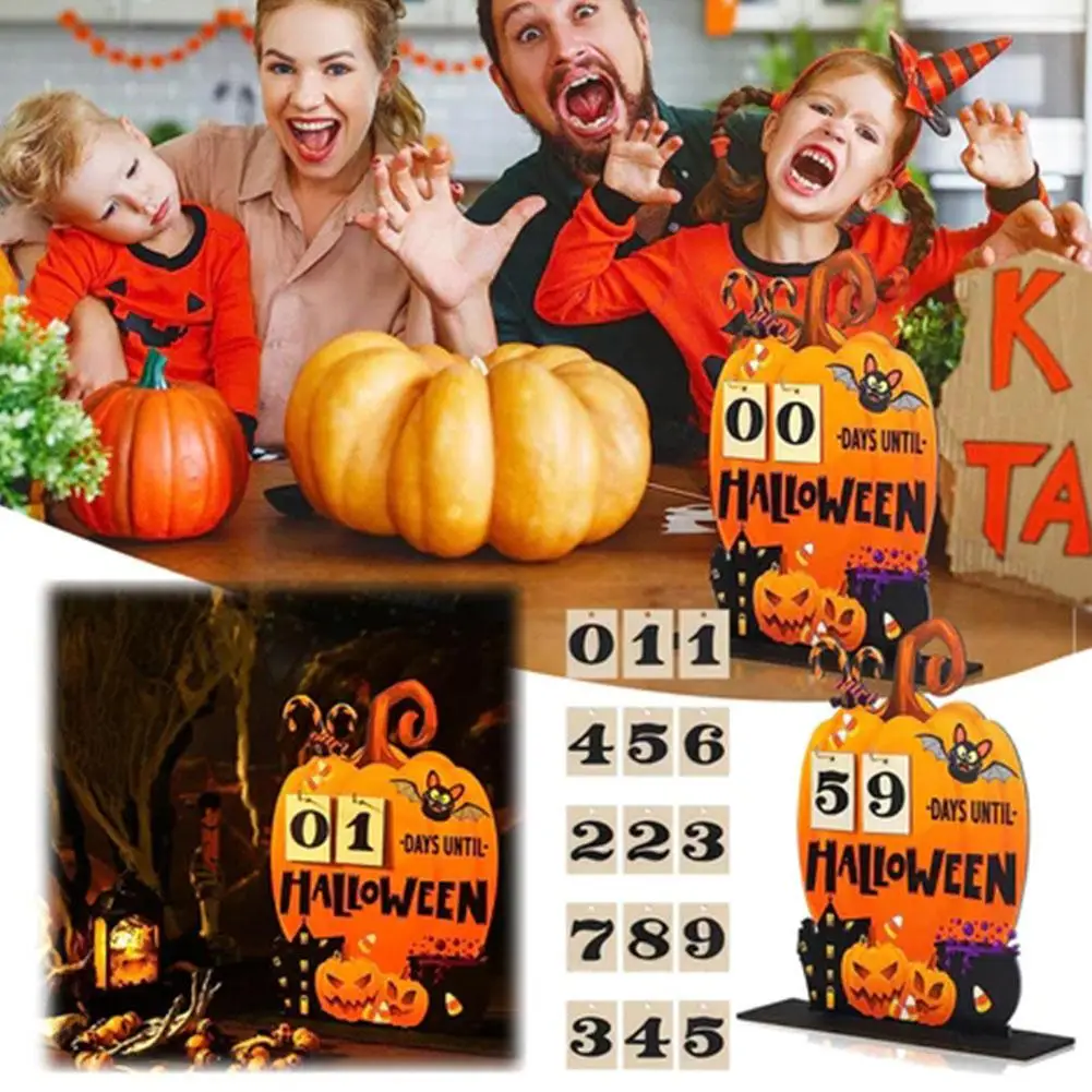 

Halloween Advent Calendar Wooden Countdown To Christmas Decor Horror Ornaments Ghost Design For Indoor Classroom Party O4M7
