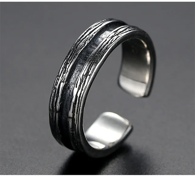 New Arrival 925 Silver Ring Open Size Retro Men Jewelry