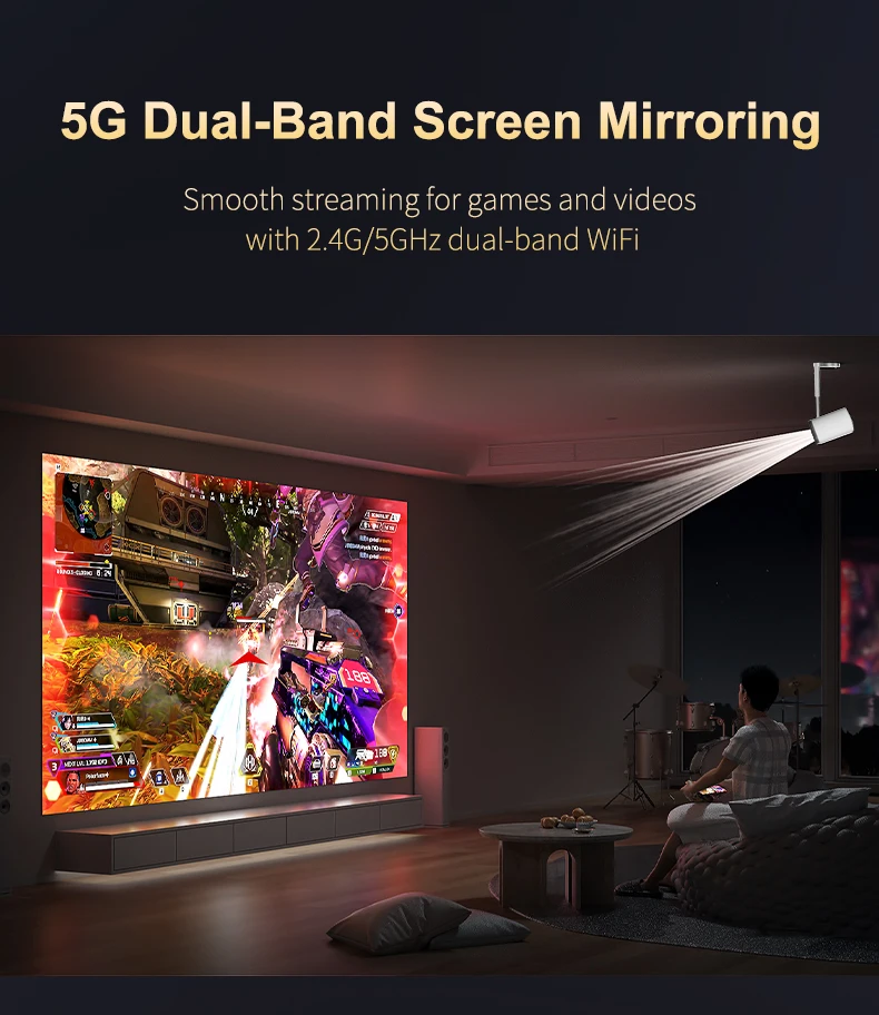 Smart Mini Hidden lifting Gimbal Projector 4K Portable with Wifi 6 Bluetooth 5.0