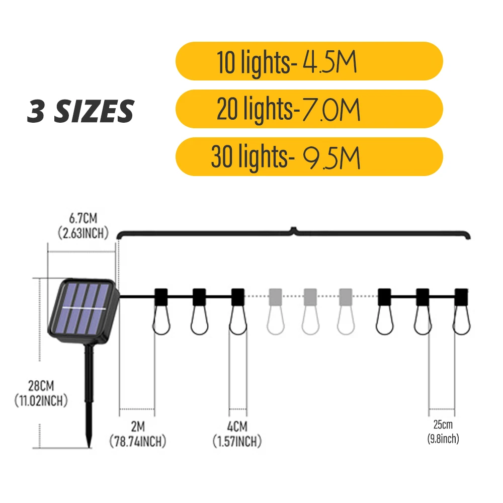 Solar LED Outdoor String Lights 6