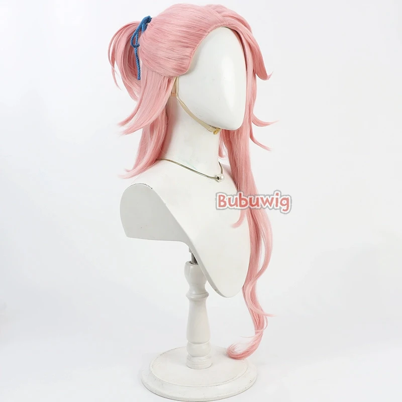 Bubuwig 합성 머리 Souza Samonji 코스프레 가발 Touken Ranb Souza Samonji 할로윈 70cm 롱 스트레이트 핑크 가발 내열성