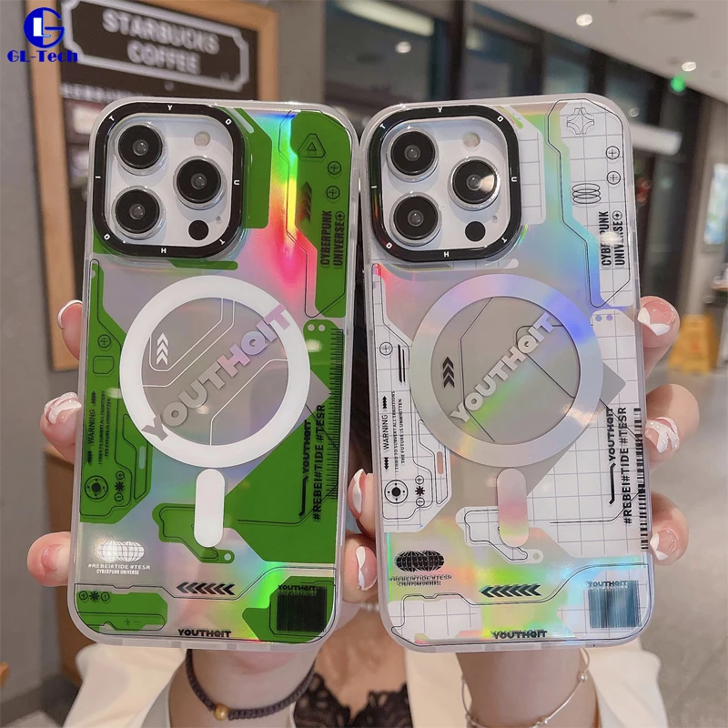 

Cool Metagalaxy Pattern Design Soft Silicon Frame Phone Case for iPhone 14 Plus 13 12 Pro Max Magsafe Magnetic Wireless Charging