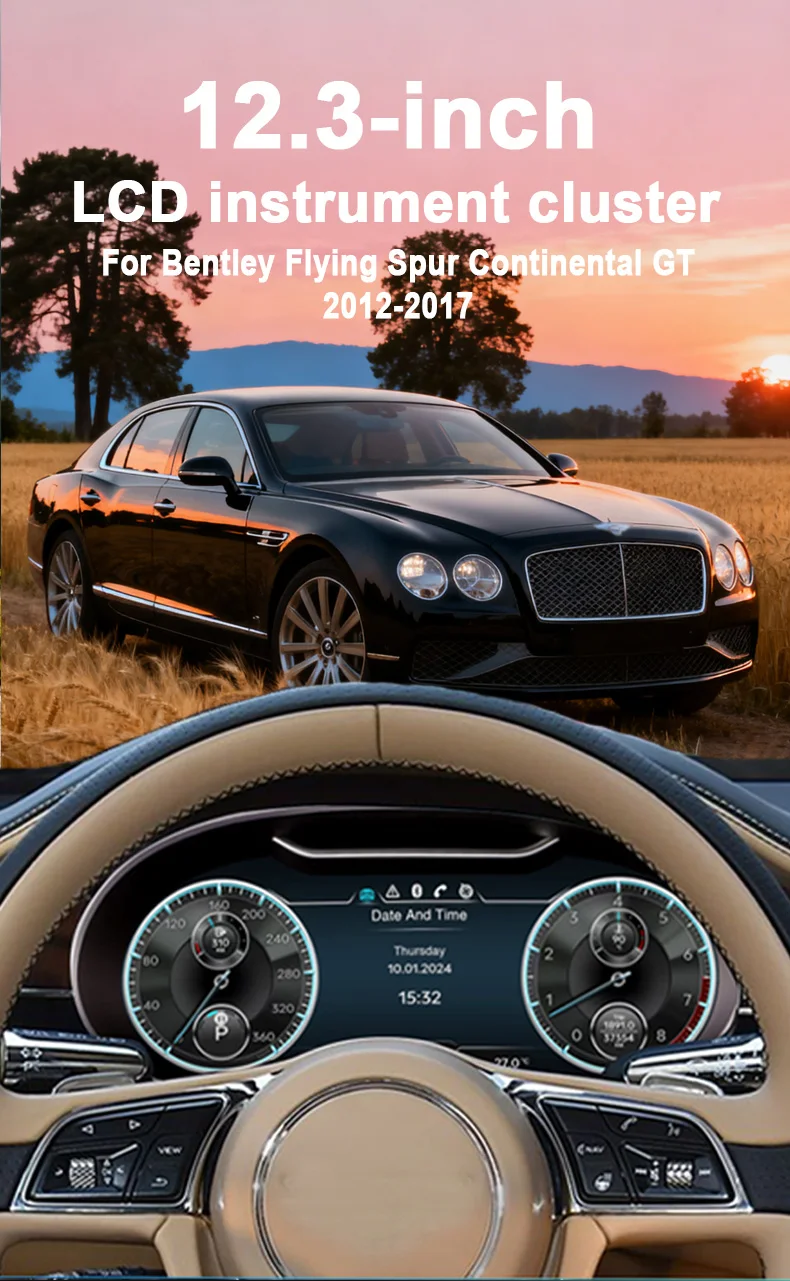 Digital Instrument Cluster For Bentley Flying Spur Continental GT 2012-2017 CarP