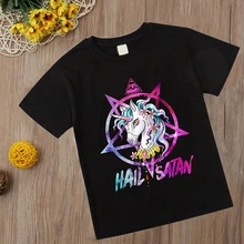 

Cute Children's Clothes unicorn Narwhal black T-shirt Funny T Shirt Kids Cartoon Tshirt Baby Girls Boys Clothing Summer Tops