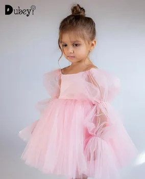 New Born Baby Girls Party Dress Toddler Girl Tulle Wedding Birthday Baptism Ceremony Gown Elegant Princess Dress Clothes 1