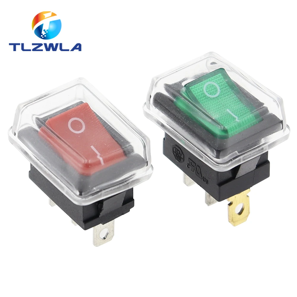 Switch 10PCS ON-OFF KCD1 15*21mm 2Pin Ship Type 6A 250V 10A 125V 15X21 Rocker Power