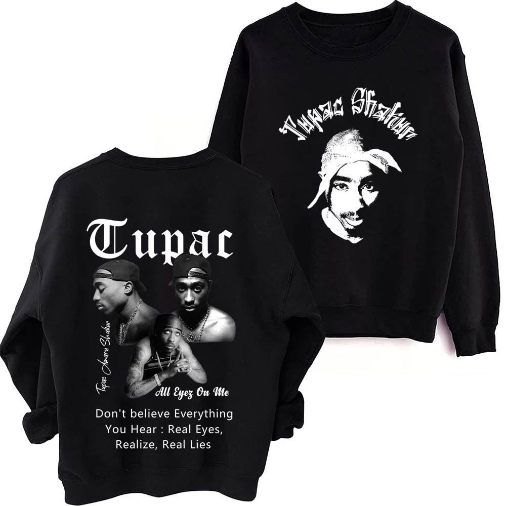 

Autumn Winter Rapper 2Pac Tupac Shakur Sweatshirts Hoodies Hip Hop Hoodies Y2K Oversized Fans Gift Unisex (Us Size)