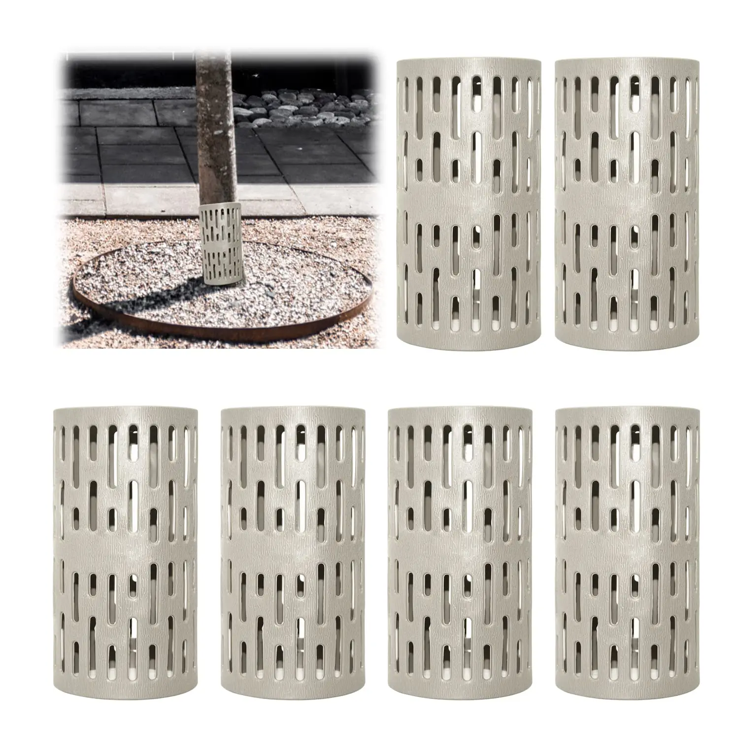 

6 Pack PVC Tree Trunk Protector, Resizable New Tree Protection Fence Sapling Guard Wrap Tubes for Various Size Trees