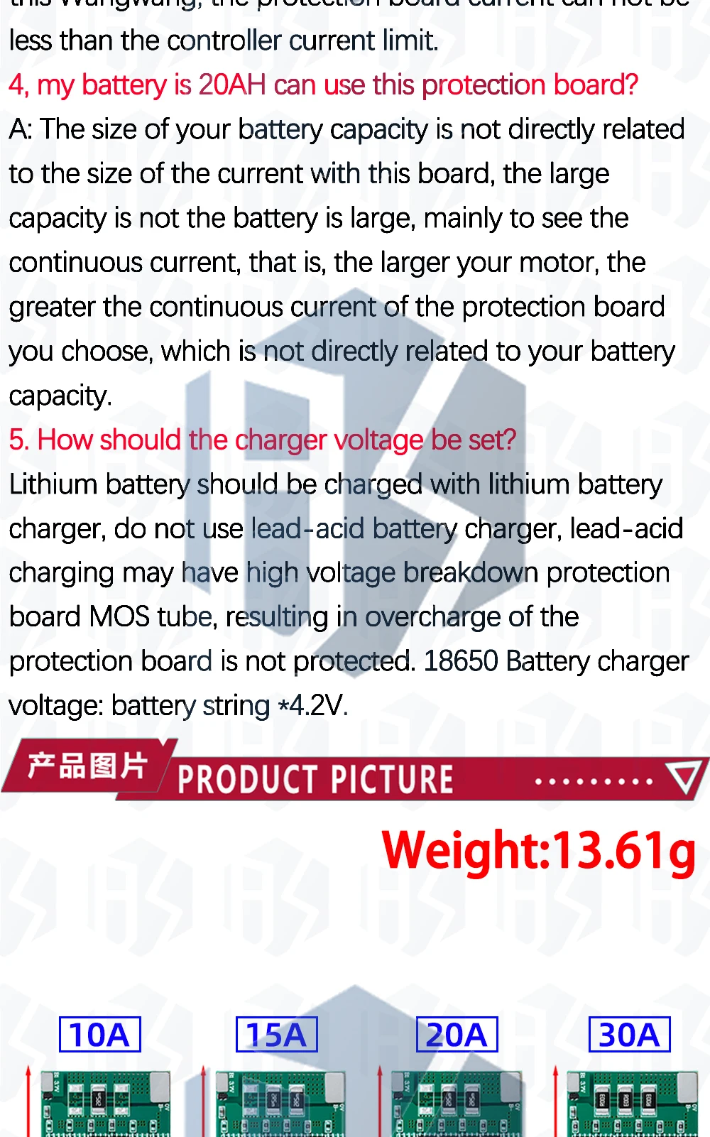 7S Li-Ion PCB 24V 10A 15A 20A 30A BMS mit Balance verwendet für 18650 Li-Ion Akku für 25,9V 24V E-Bike Scooter – Detail 8