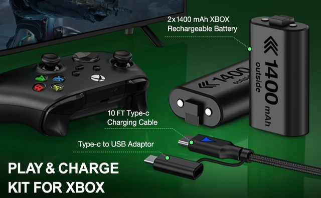Kit Batterie Et Cable De Charge USB-C 3M Manette Compatible Xbox Se