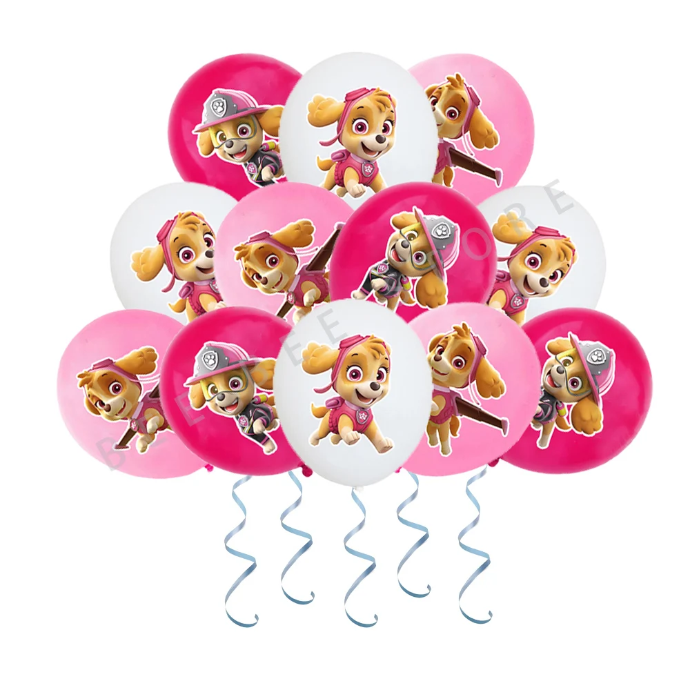 Globos de látex de la Patrulla Canina, suministros para fiestas de niñas, decoraciones para fiestas de cumpleaños, juguetes de regalo, 10, 20 o 30 unidades