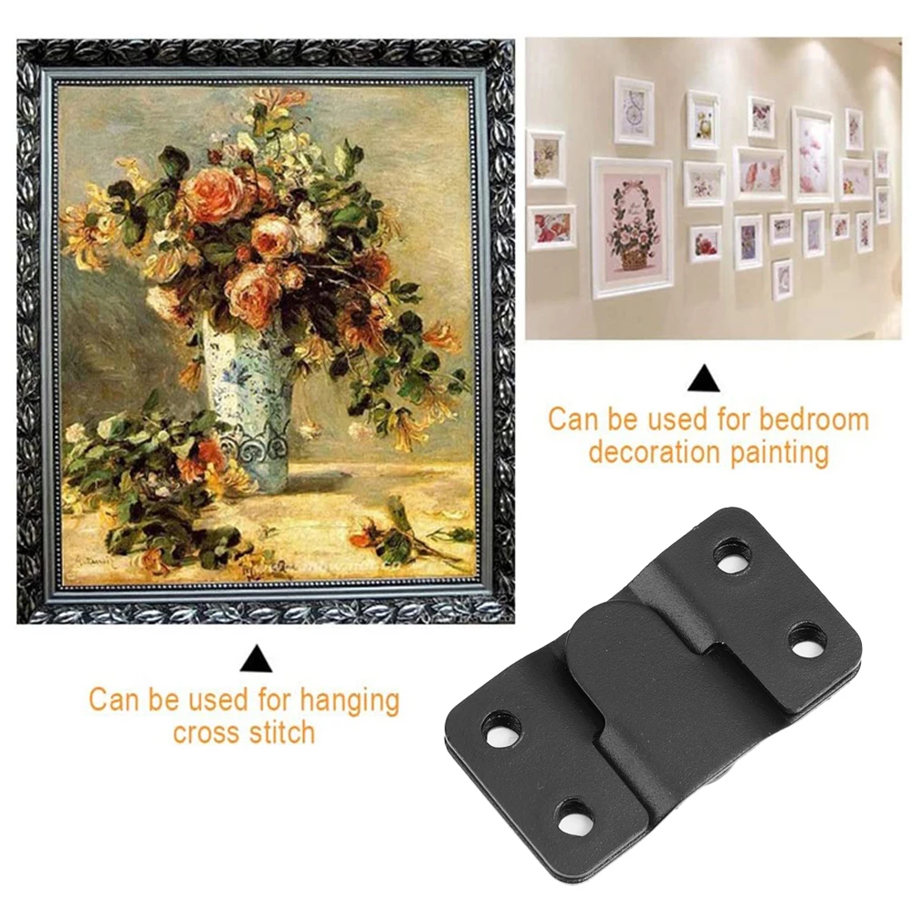 Interlock Hanging Buckle Wall Picture Frame Display Hanger Hooks Stainless Steel Flush Mount Bracket Furniture Connector 3/1set
