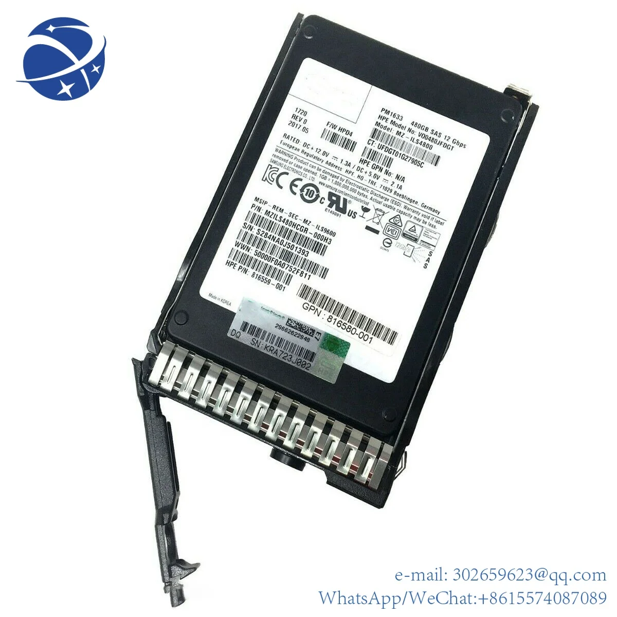 

yyhc 100% tested For 400G SAS 2.5" SSD 653963-001 632430-002 816559-001 V00480JFDGT Fully all functions Work Good