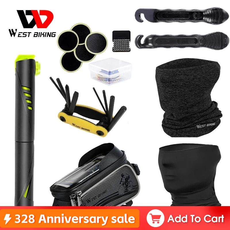 

Набор инструментов WEST BIKING для горного и шоссейного велосипеда, комплект включает сумку для велосипеда с чехлом от дождя, насос для шин, набор патчей рычаг шины, зимний, летний головной убор
