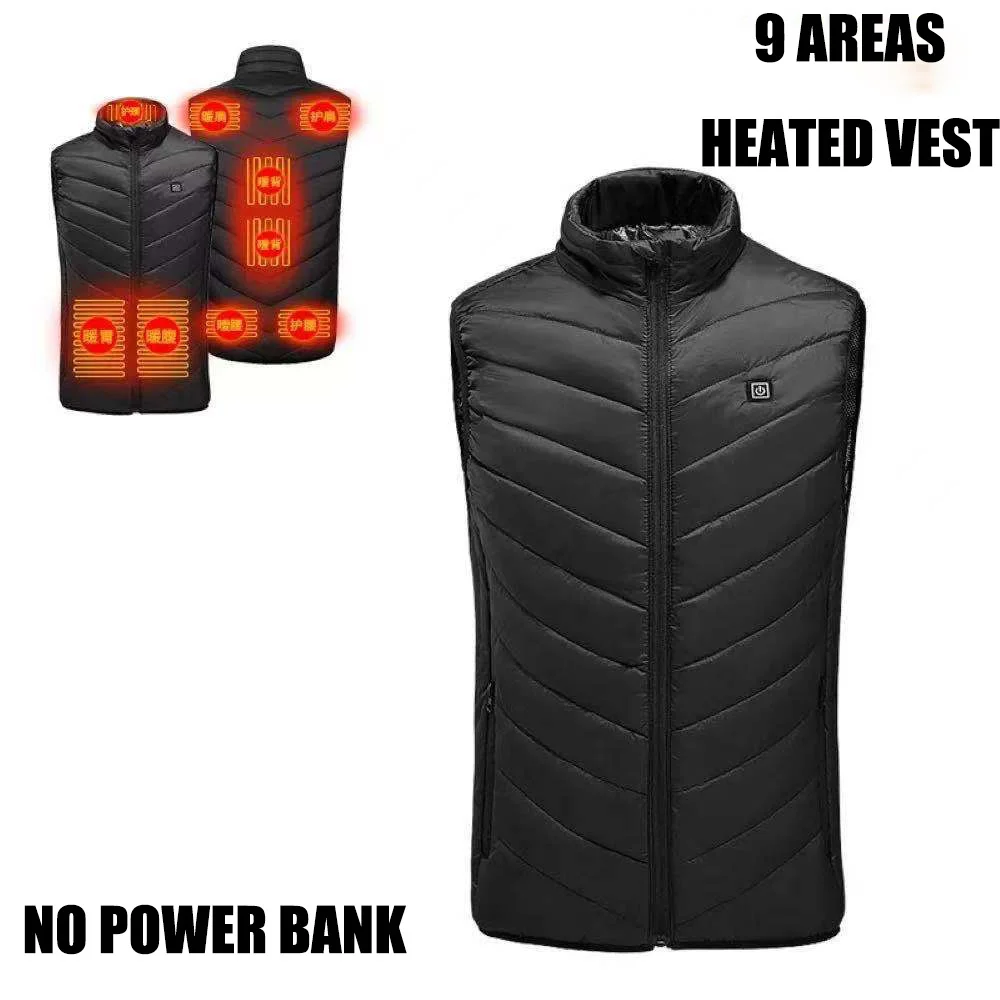 

Winter New 9 Areas Heated Vest Warm Men Women Usb Heated Jacket Jackets Sportswear Heated Coat 4XL Outdoor Hunting