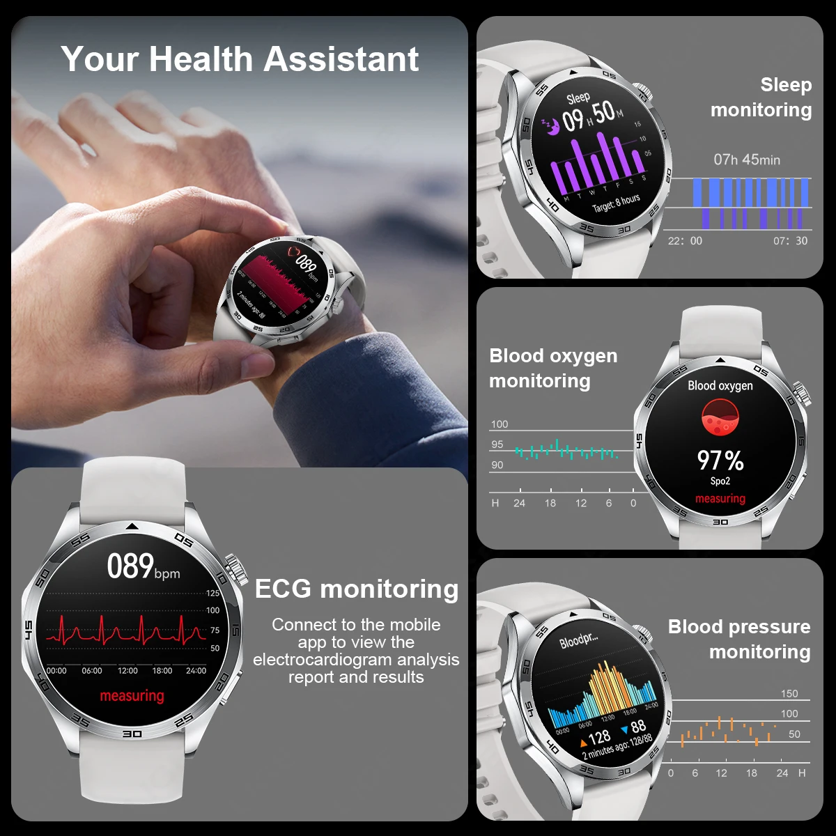 LIGE New ECG+PPG AI Diagnosis Smartwatch For Huawei Make Answer Call Watch 4 Pro+ Heart Rate Blood Pressure Health Smart Watch