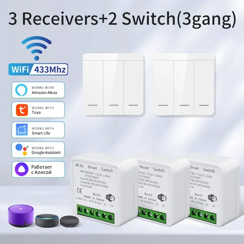 Tuya Smart WiFi Switch For Lighting RF 433MHz Wireless Switch Smart Life APP Voice Control Work With Alexa Google Home Alice - Image 14