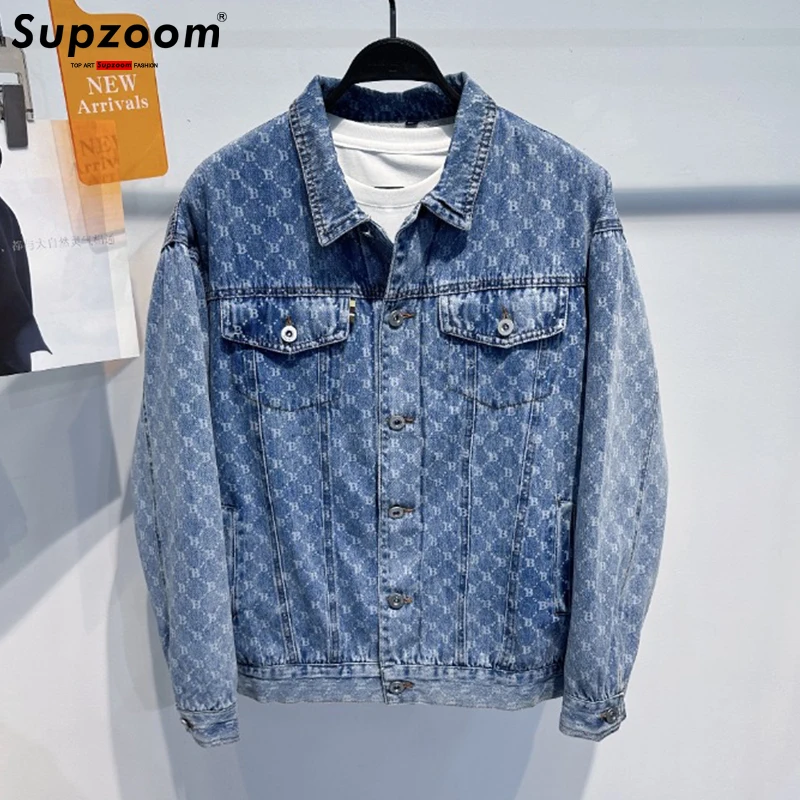 Supzoom New Arrival Top Fashion Autumn And Winter Loose Full Print Warm  Cotton Fashionable Cotton-padded Denim Jacket Men Coat - AliExpress