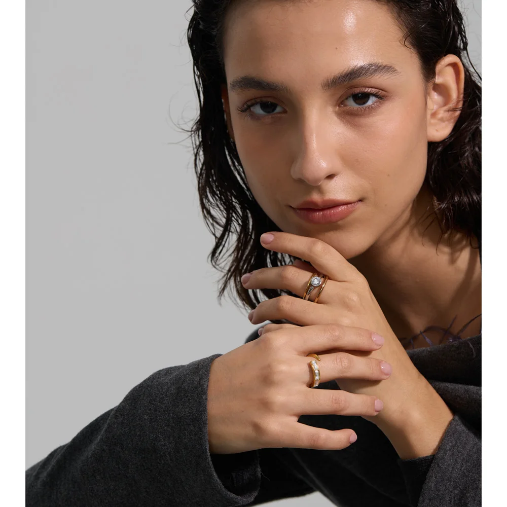Yhpup Adjustable Ring 18K Golden PVD Plated