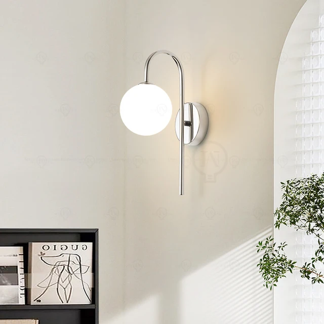 Applique Murale en Argent Galvanisé, Design Moderne, Angle Réglable, Idéal pour une Chambre à Coucher, un Bureau, un Salon ou une Chambre d'Enfant 1
