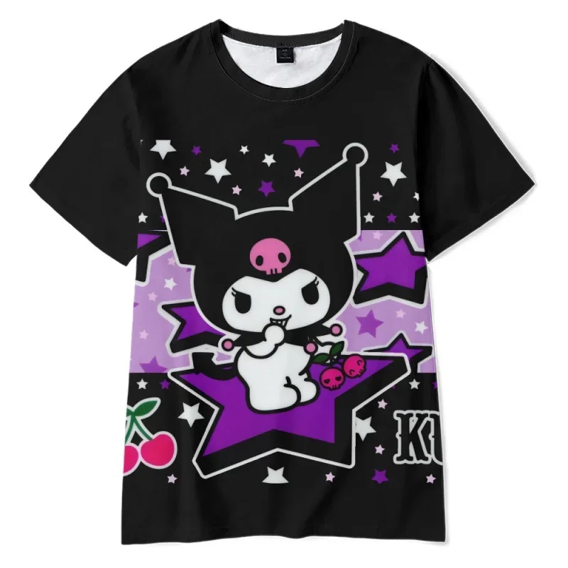 2023 Anime Cartoon Summer Kuromi T-Shirt My Melody Hello Kitty 3D Print Cartoons Clothes Kid Girl Boy Fashion T Shirt Casual Top 3