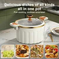 Pots de cuisson en émail de grande capacité, marmite à ragoût à Double manche, antiadhésive, multifonctionnelle, pour la maison, adaptées à la cuisine 2