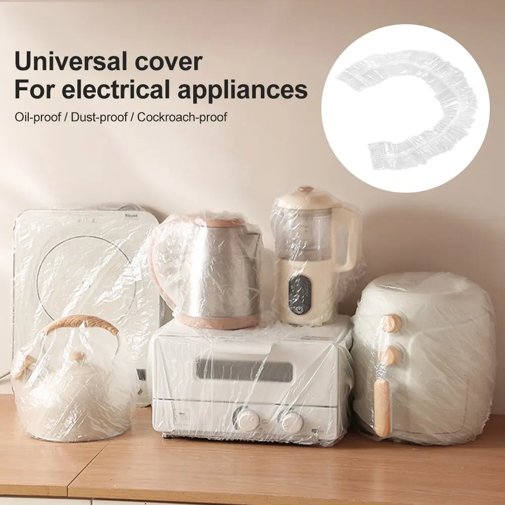 Disposable Dust Cover 10Pcs 120CM Furniture Plastic Cover Dust-proof Disposable Thicken Upgrade For Electric Cooker Oven Electric Fan