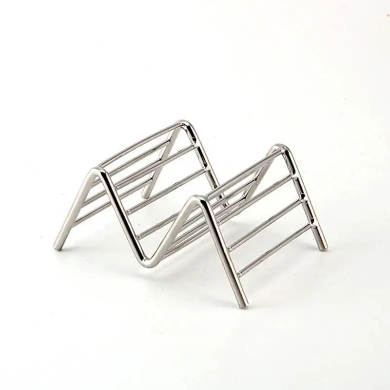 Size Wave Shape Stainless Steel Taco Holders Mexican Food Rack Shells Hot Dog Holder Stand Taco Rack Kitchen Accessories