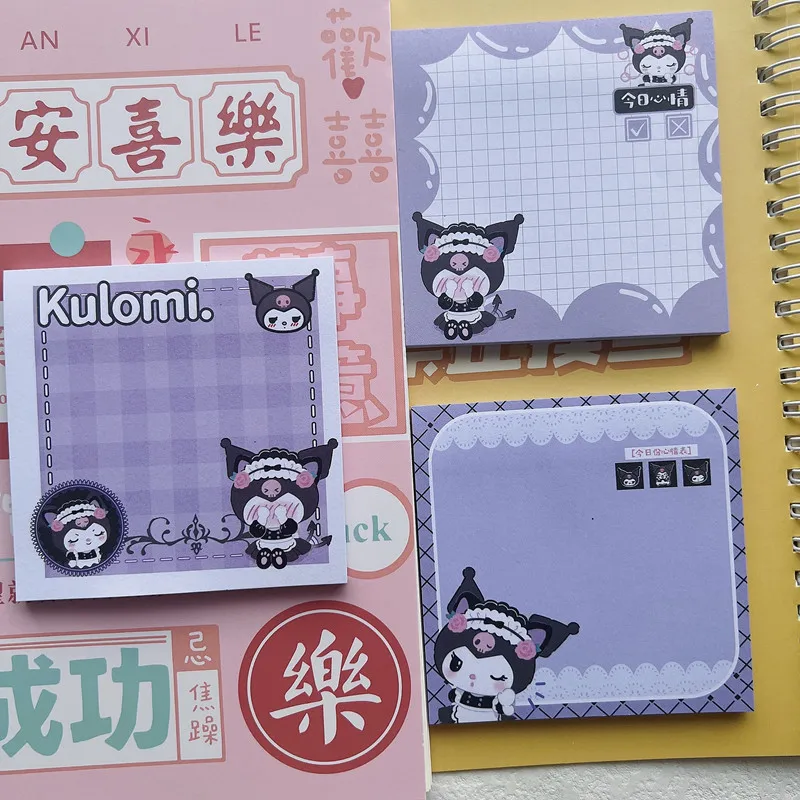 

Sanrio Cartoon Sticky Notes Anime Characters Kuromi Themes Purple Stickers Student Trend Notes Refrigerator Stickers Kids Gifts