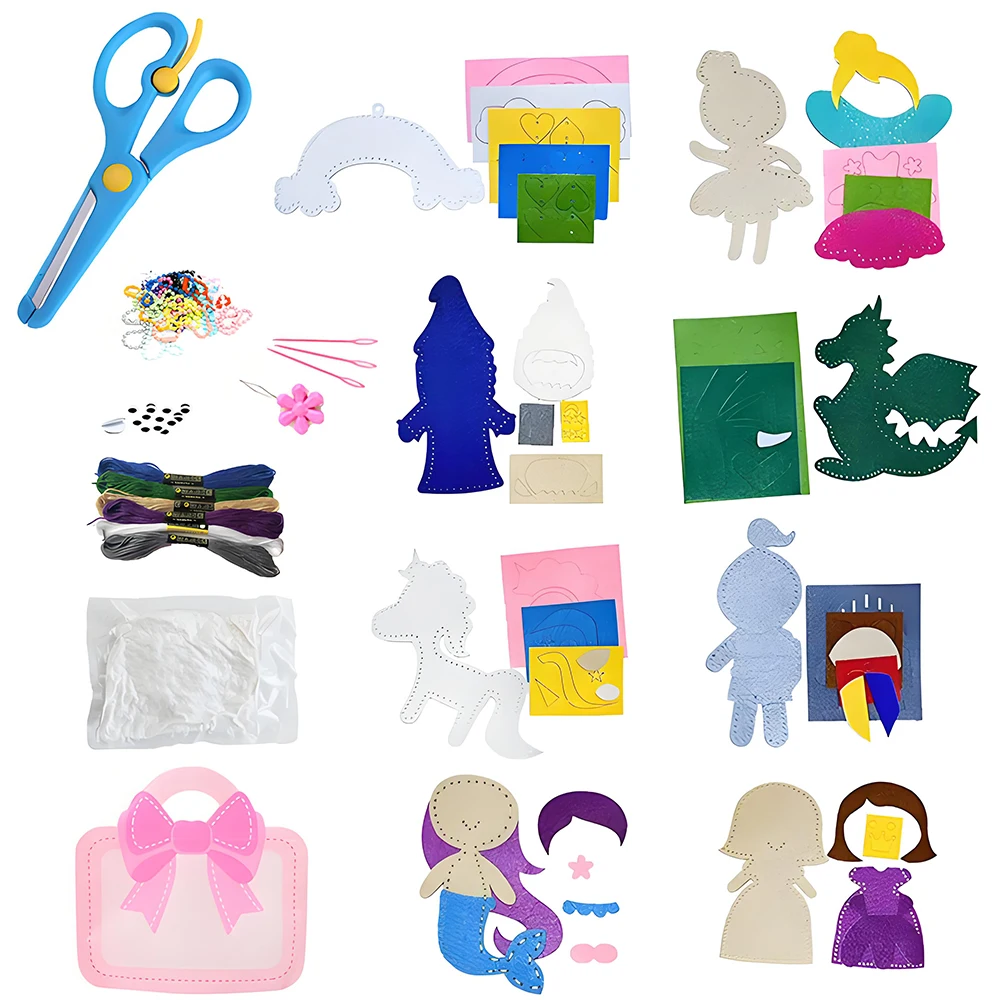 Sewing Craft Kit Beginners Princess Sewing Kit Kids 8 Piece Felt Craft Set Fun and Educational Craft Set Boys and Girls Gift