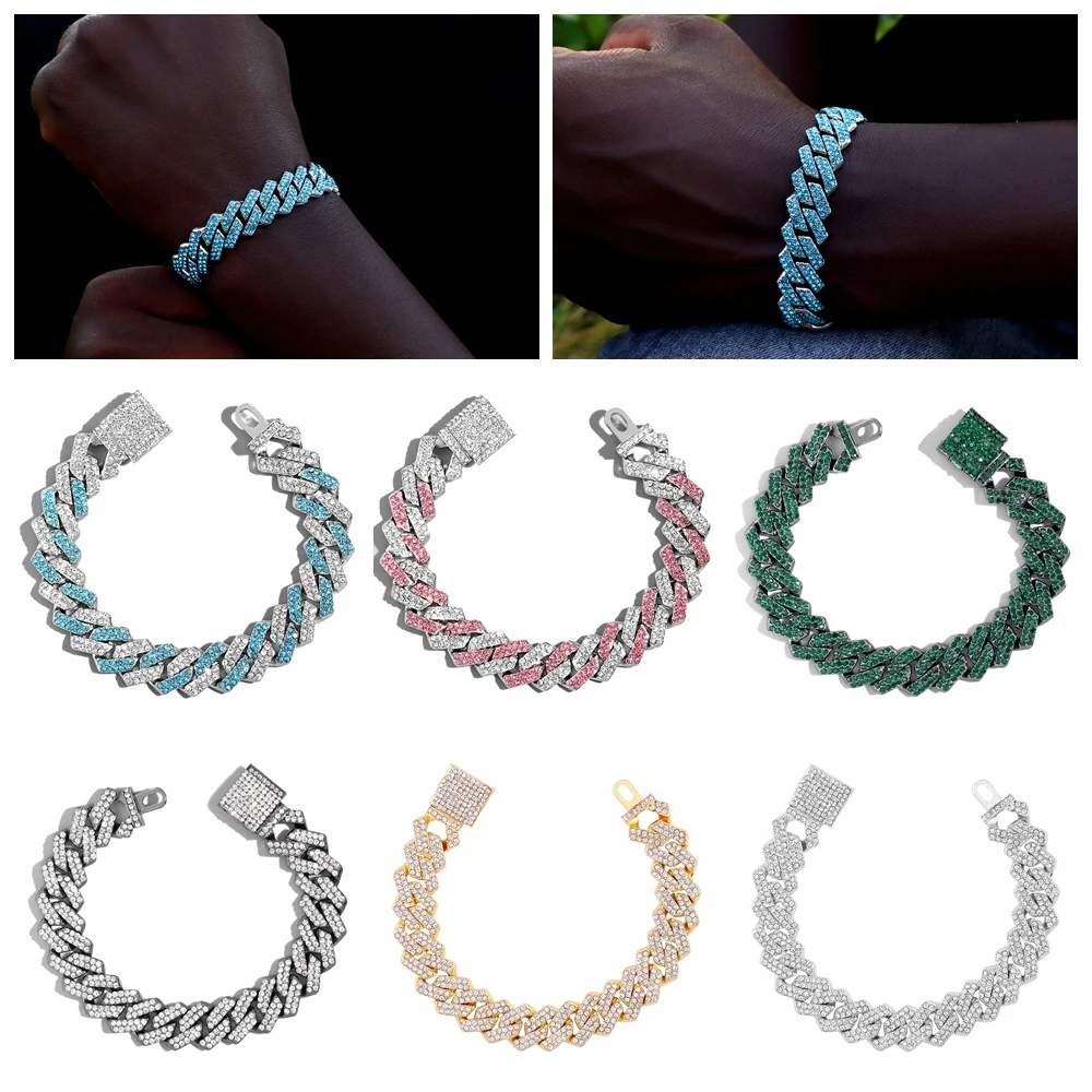 LYZCZC Men's Cuban Link Bracelet - 9 Inch Alloy Chain, Lightweight Hip Hop Jewelry - View #5