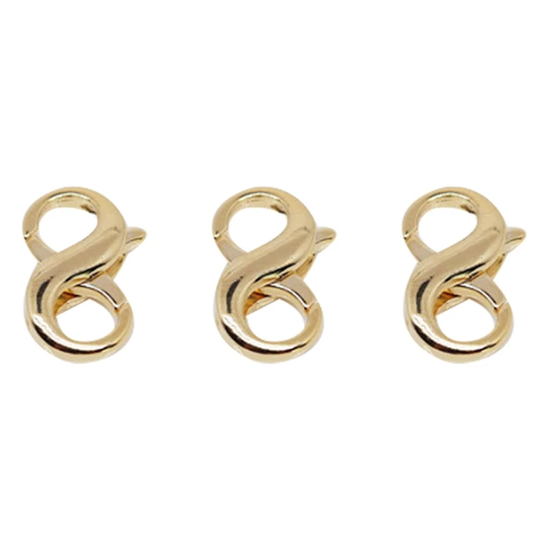 

3Pcs End Connection Buckle DIY Jewelry Accessories Gold-Plated Necklace Lobster Buckle Spring Buckle