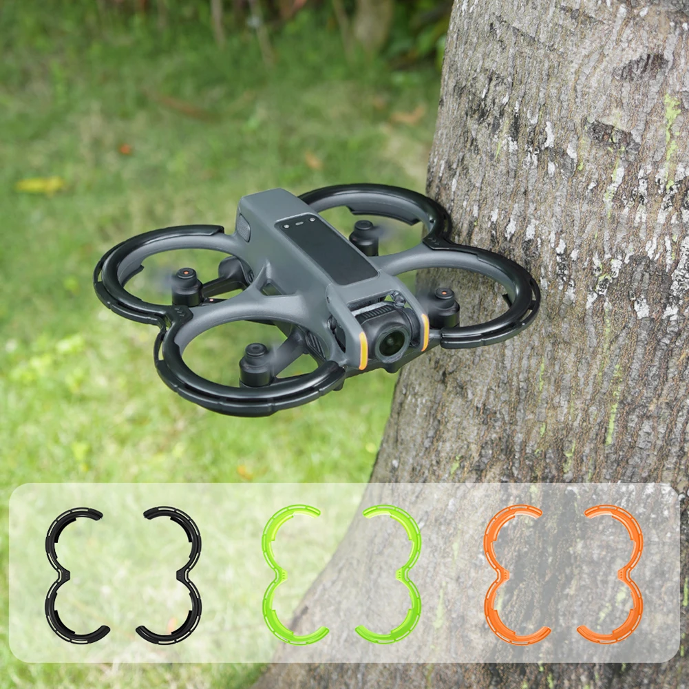 Drone Avata 2 équipé de sa protection d'hélices TPU, prêt pour le vol.