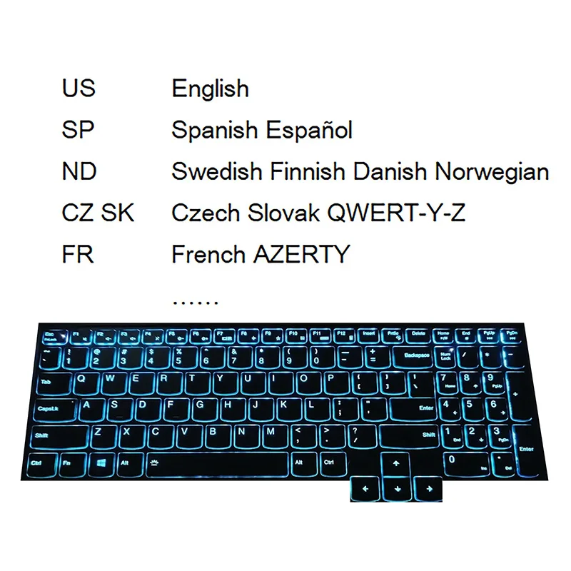 thumbnail image 2 of Laptop Keyboard For Lenovo Legion 5-17ACH6 5-17ACH6H English US With Backlit White Font New 2 of 10
