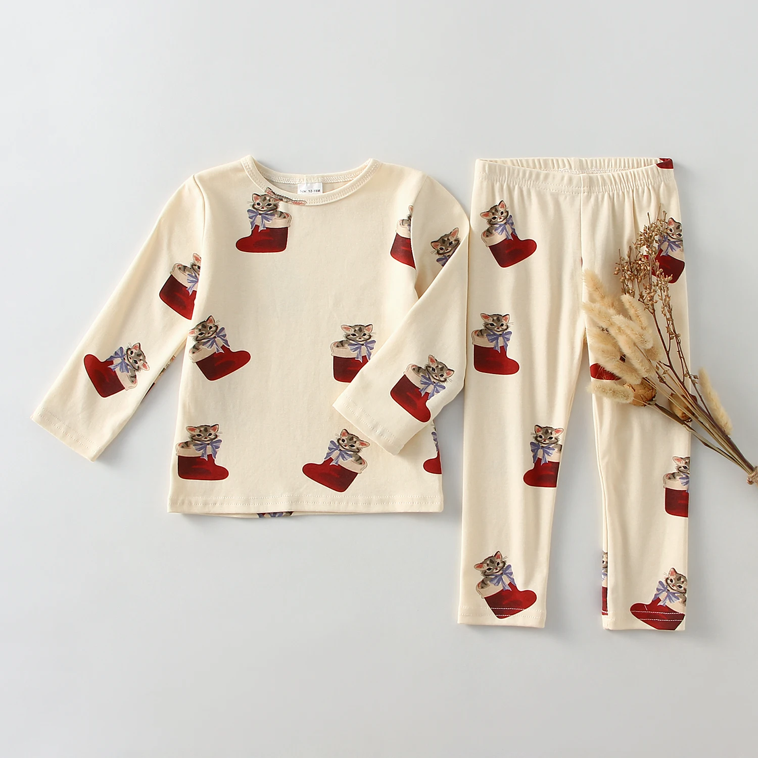 Christmas Kids Baby Boy Girl Clothing Children Print Long Sleeve Top + Pants Kids Baby Homewear Pajamas Suits