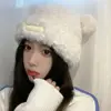 Cute Ear Women Earmuffs Cap Cartoon Bear Ear Protection Hat Solid Color Plush Beanies Girl Winter Warm Fluffy Fur Headgear 모자 5