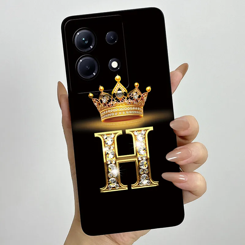 Stylish Initial Letter Phone Case - Soft Silicone TPU Lens Protector