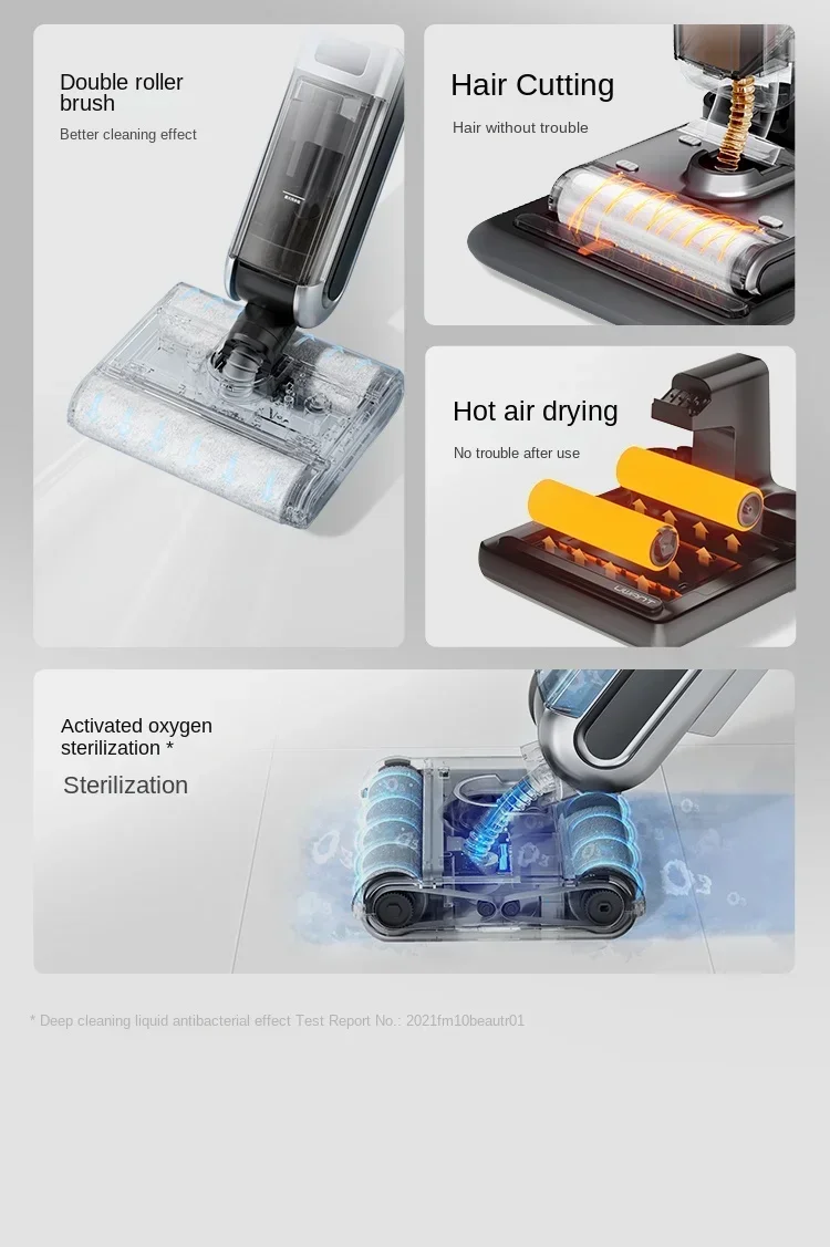 UWANT X100pro double roll scrubbing machine sweep suction drag integrated household wireless intelligent cordless vacuum cleaner 6