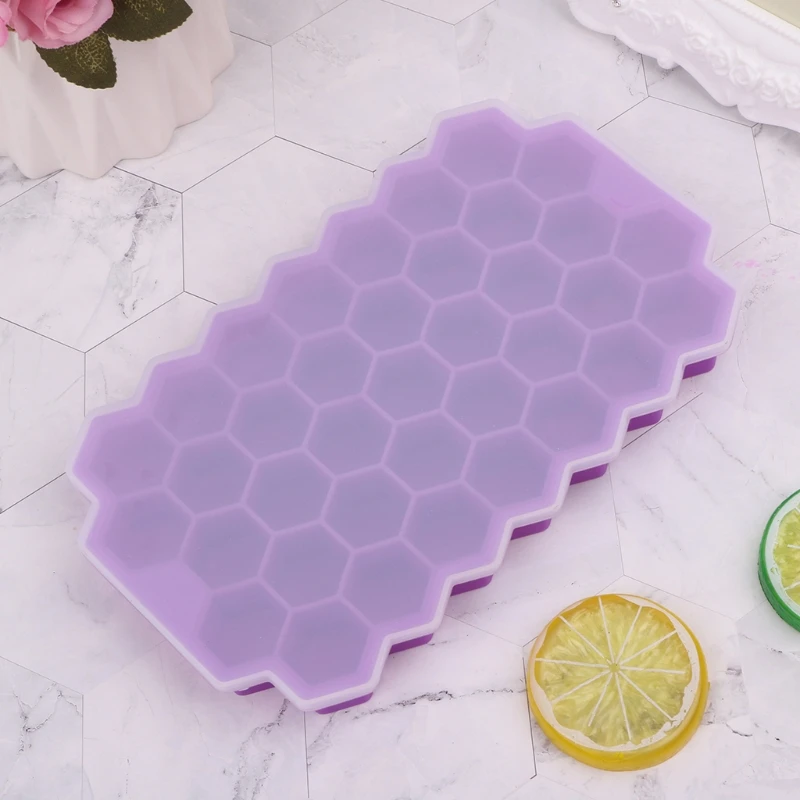 2024 New 37 Grids Honeycomb Mini Ice Maker Cube Eco-Friendly Cavity Silicone Tray Mold 2