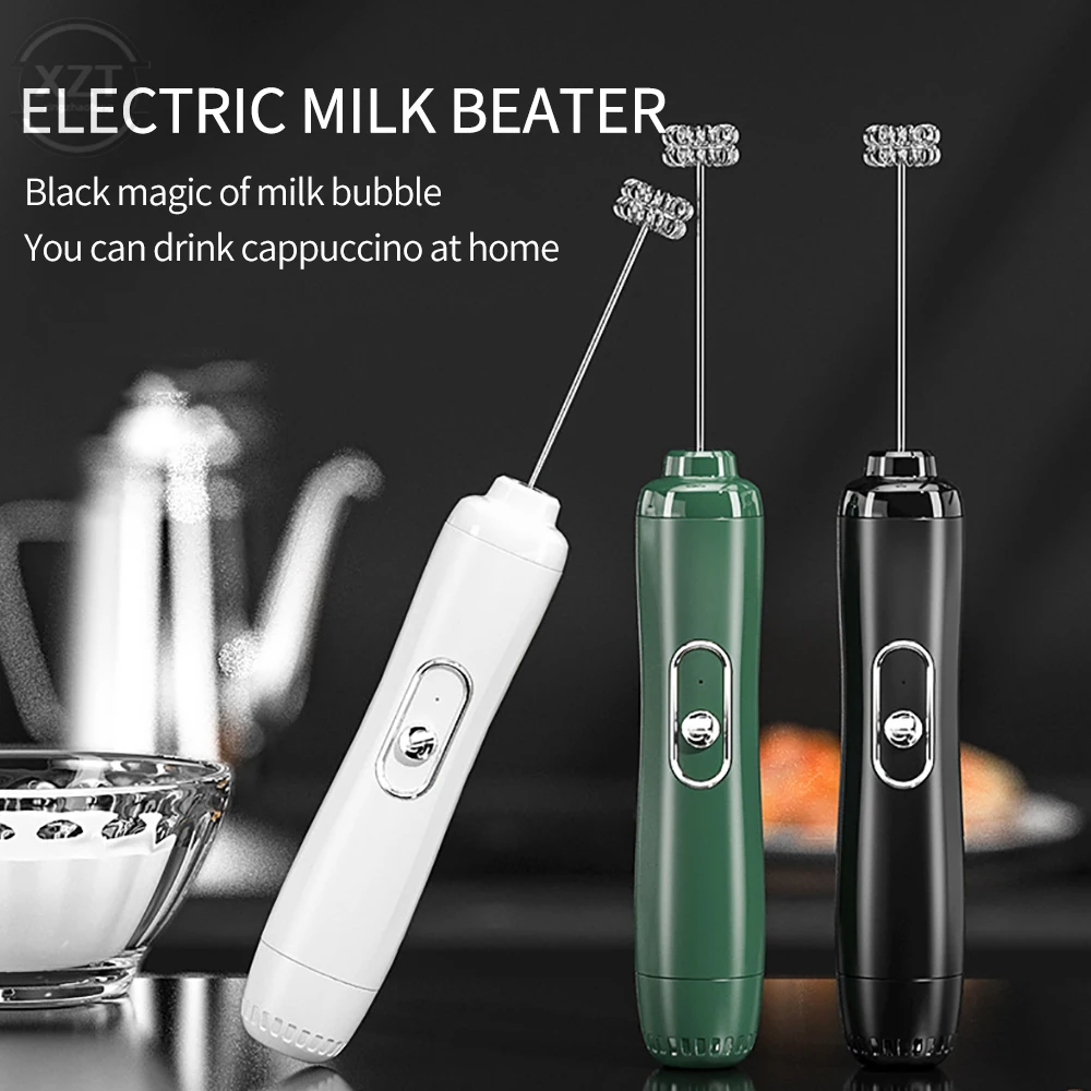 Mini Milk Foamer Blender Dual Coil Handheld Egg Beater Wireless Coffee  Whisk Mixer Cappuccino Frother Mixer Kitchen Whisk Tools