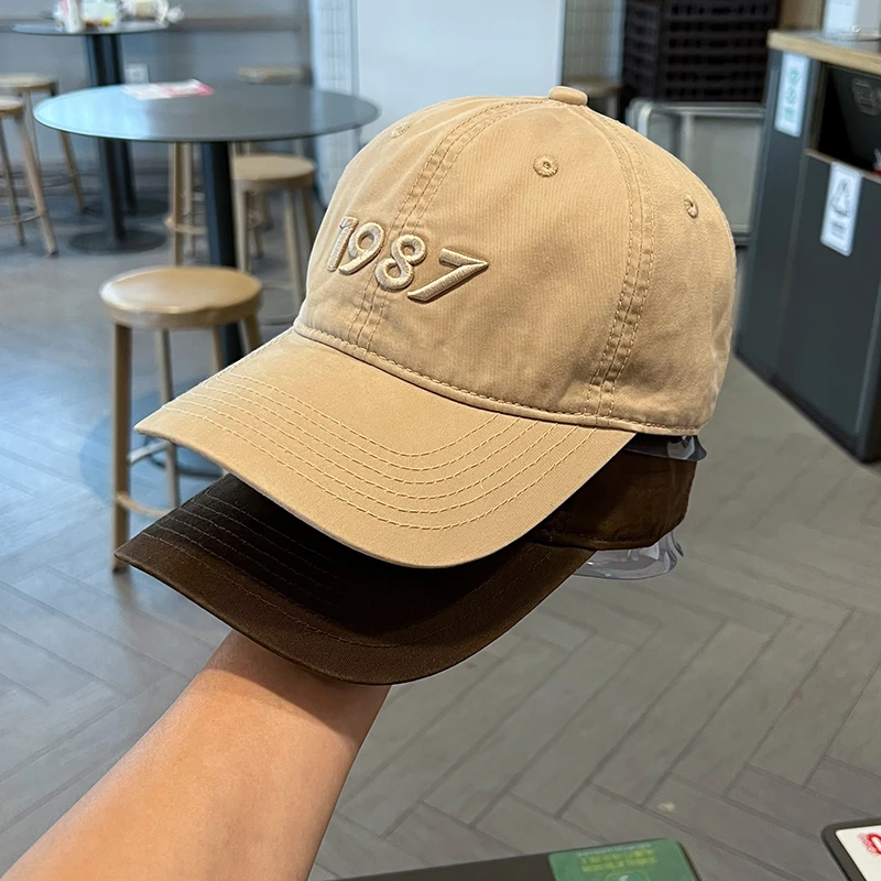 

1987 Exquisite Embroidered Baseball Cap Men and Women Street Lovers Wild Peaked Cap