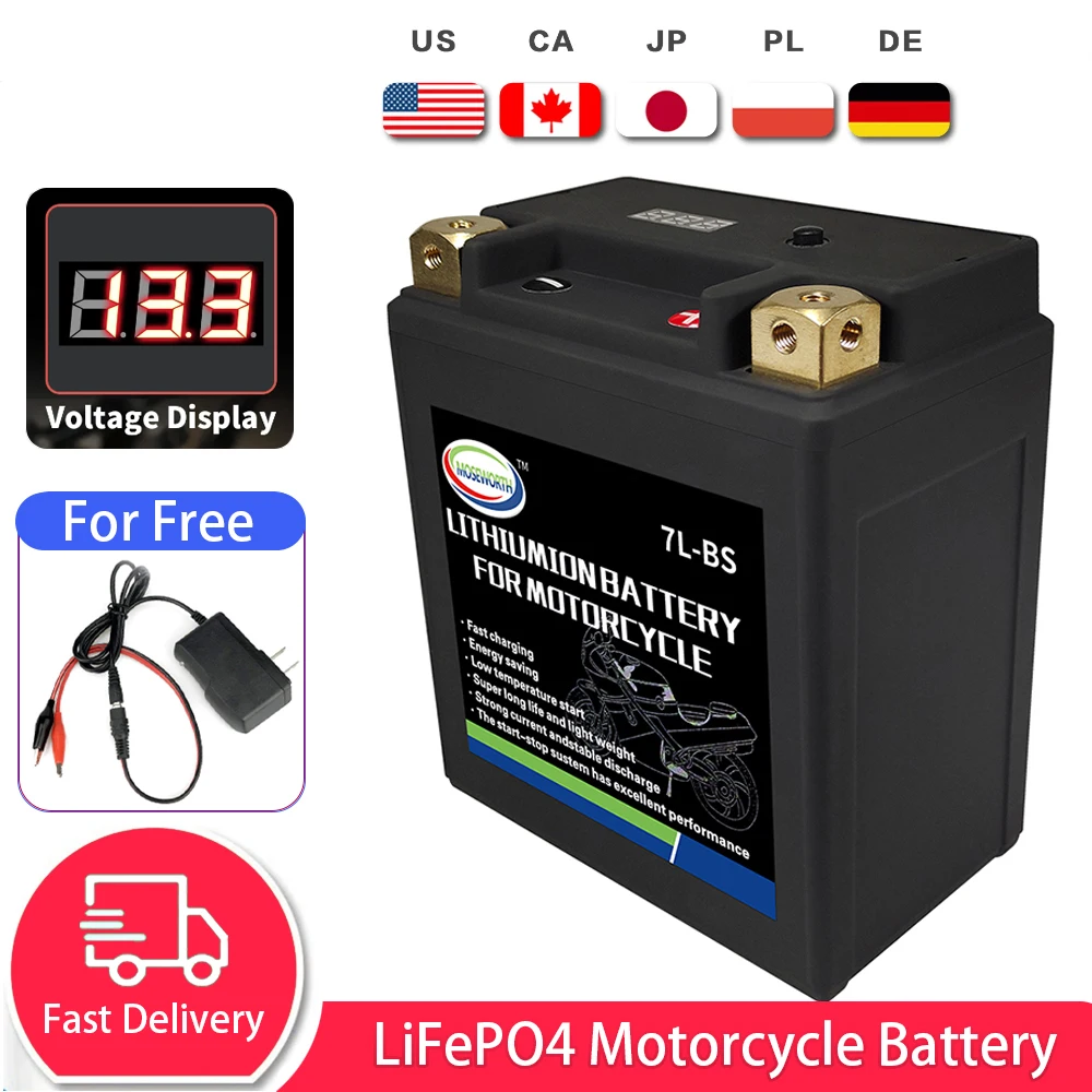 

7L-BS Lithium Iron Phosphate Battery with BMS for Motorcycle LiFePO4 Scooter Battery Power Bank Rechargeable for ATV Lawn Mower