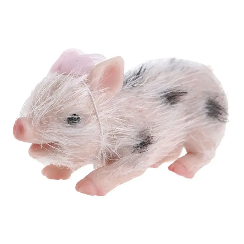 Reborn Pig Silicone Piglet Reborn Stretchy Fake Animals Full Body Hand Silicone Baby Pig Kids Reborn Doll Collections 25cm hand sewing sleeping soft toy stuffed animal for rabbit collections