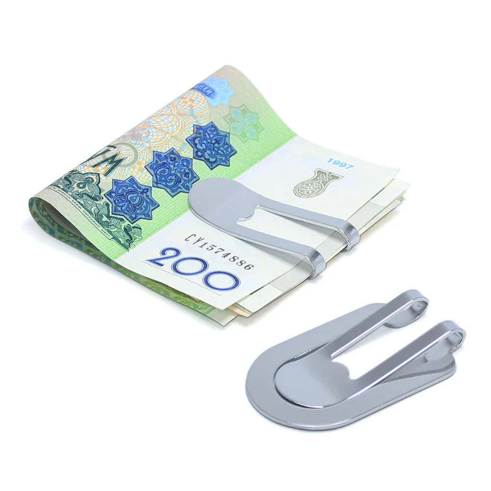 Black Stainless Steel Wire Drawing Paper Money Clip U-Shaped Hollow Out Money Clip Simple Small Portable Bill