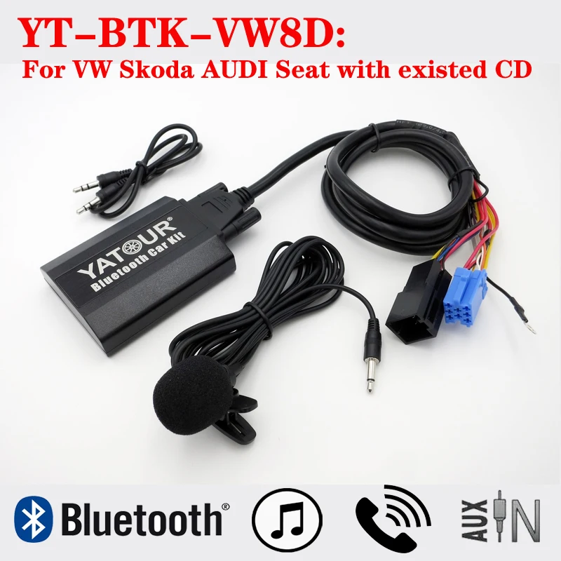 Plug and Play Yatour Bluetooth module for Volkswagen VW AUDI SKODA Seat 8pin factory car radios
