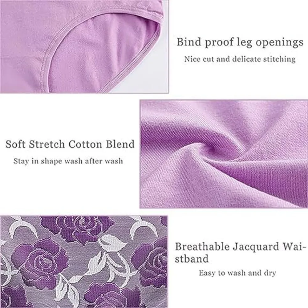 Cotton High Waist Incontinence Panties High Fit Breathable High Waist Leak Proof Panties Soft Briefs Plus Size Knickers Women's 2