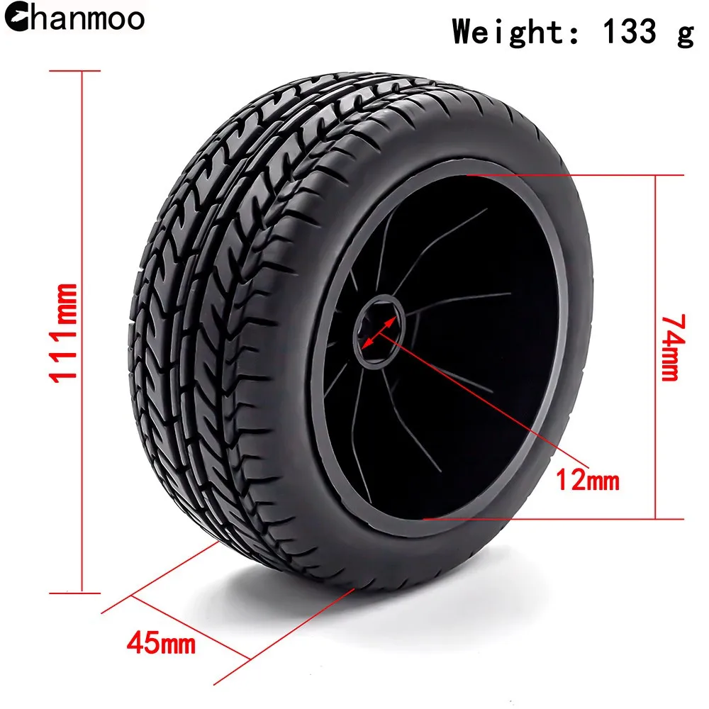 Chanmoo 1:10 쇼트 코스 트럭 휠 타이어, RC카용, 12mm 육각 타이어, Traxxas 슬래시 Arrma Senton HuanQi 727 Vkar 10SC Hpi