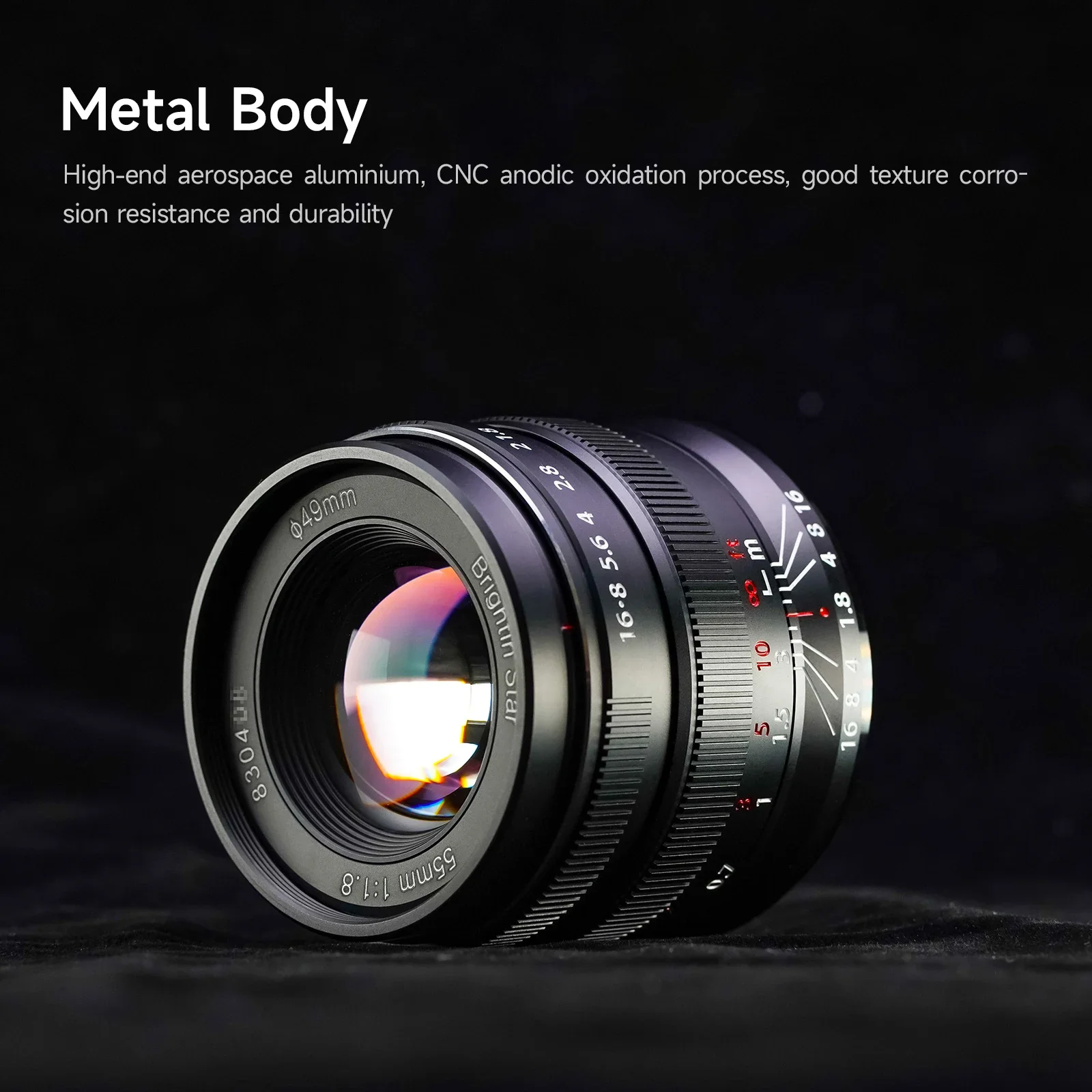 브라이트인 스타 55mm F1.8 풀프레임 대구경 수동 초점 카메라 렌즈 (캐논 RF, E, ZV-E10, 니콘 Z, Z-FC, Z30 마운트 호환)